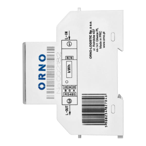 1-phase multi-tariff energy meter wtih RS-485, 100A, power supply: 230V AC/50-60Hz, current: 5(100)A, pulse frequency: 1000 imp/kWh, signaling read: flashing LCD, installation rail: DIN TH-35mm